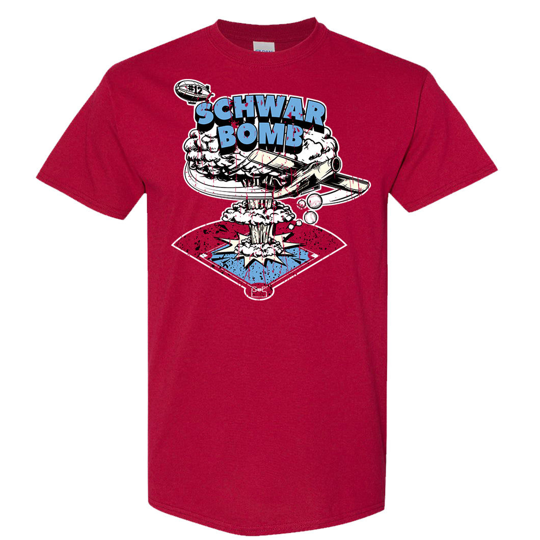 Schwarbomb T-shirt | Schwarbomb Cardinal T-shirt