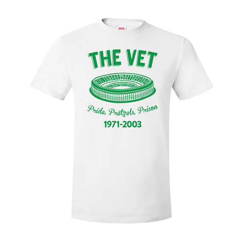 The Vet Pride, Pretzels, Prison T-Shirt | Veterans Stadium White Tee Shirt