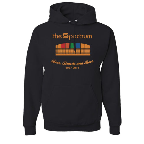 Spectrum Stadium Pullover Hoodie | The Spectrum Stadium Black Pullover Hoodie the front of this hoodie has spectrum stadium