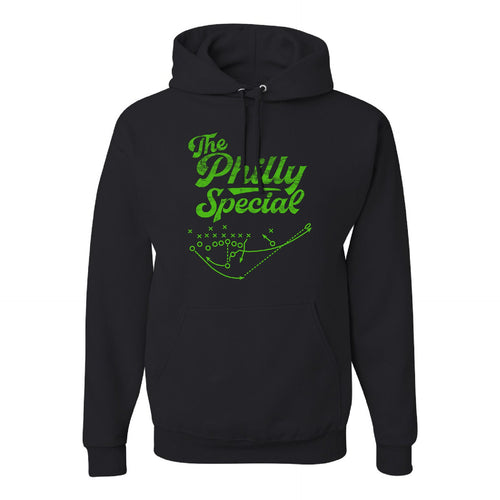 Philly Special Pullover Hoodie | Philly Special Play Diagram Black Hooded Sweatshirt