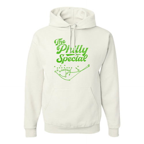 Philly Special Pullover Hoodie | Philly Special Play Diagram White Hooded Sweatshirt