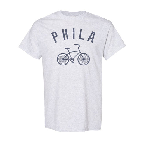 Phila Bicycle T-Shirt | Philly Bicycle Ash T-Shirt the front of this shirt has the phila bike logo on it