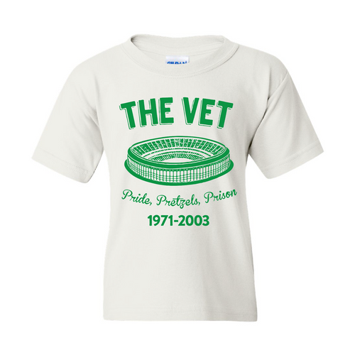 The Vet Pride, Pretzels, Prison Kid's T-Shirt | Veterans Stadium White Children's Tee Shirt
