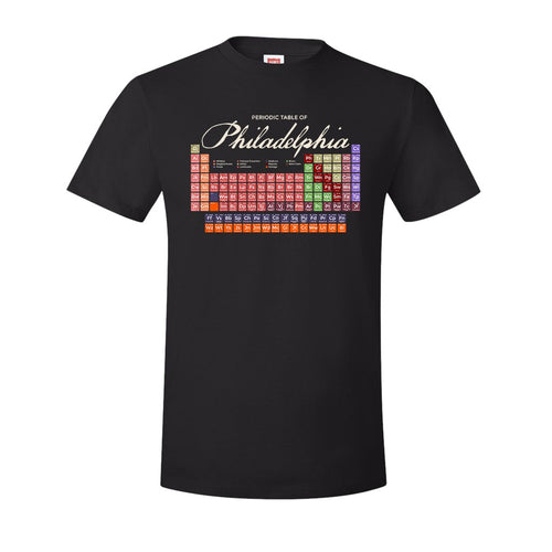 Philly Periodic Table T-Shirt | Philadelphia Periodic Table Black T-Shirt