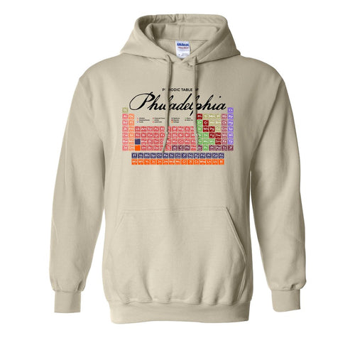 Philly Periodic Table Pullover Hoodie | Philadelphia Periodic Table Natural Pullover Hoodie