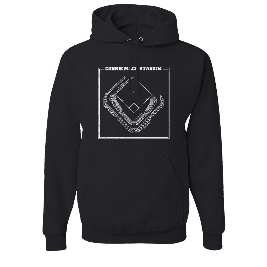 Connie Mack Pullover Hoodie | Connie Mack Stadium Black Pullover Hoodie