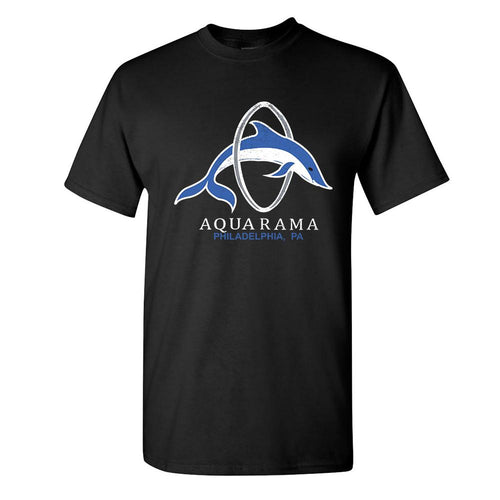 Philly Aquarama T-Shirt | Philadelphia Aquarama Black T-Shirt the front of this shirt has the aquarama logo