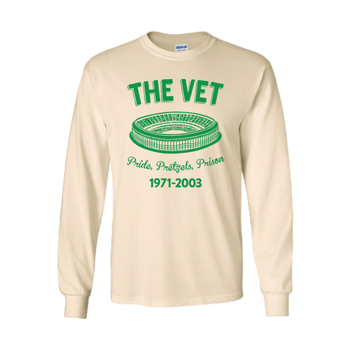 The Vet Pride, Pretzels, Prison Long Sleeve T-Shirt | Veterans Stadium Natural Longsleeve Tee Shirt