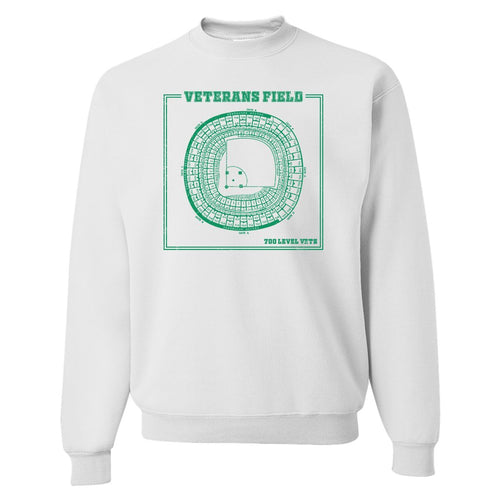 The Vet Seating Chart Crewneck Sweatshirt | Veterans Stadium Seating Chart White Crew Neck Sweatshirt