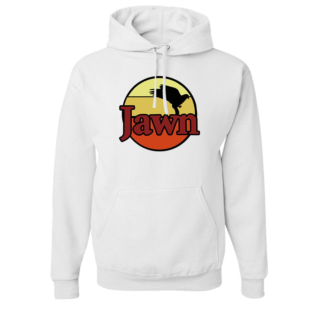 Jawn WaWa Pullover Hoodie | Jawn WaWa White Pull Over Hoodie the front of this hoodie has the jawn wawa logo