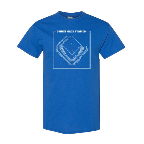 Connie Mack T-Shirt | Connie Mack Stadium Royal Blue Tee Shirt