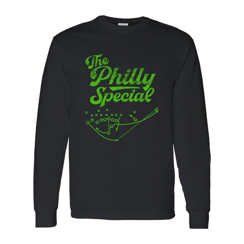 Philly Special Long Sleeve T-Shirt | Philly Special Play Diagram Black Long Sleeve Tee Shirt