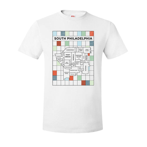 South Philly Map T-Shirt | South Philadelphia Map White Tee Shirt