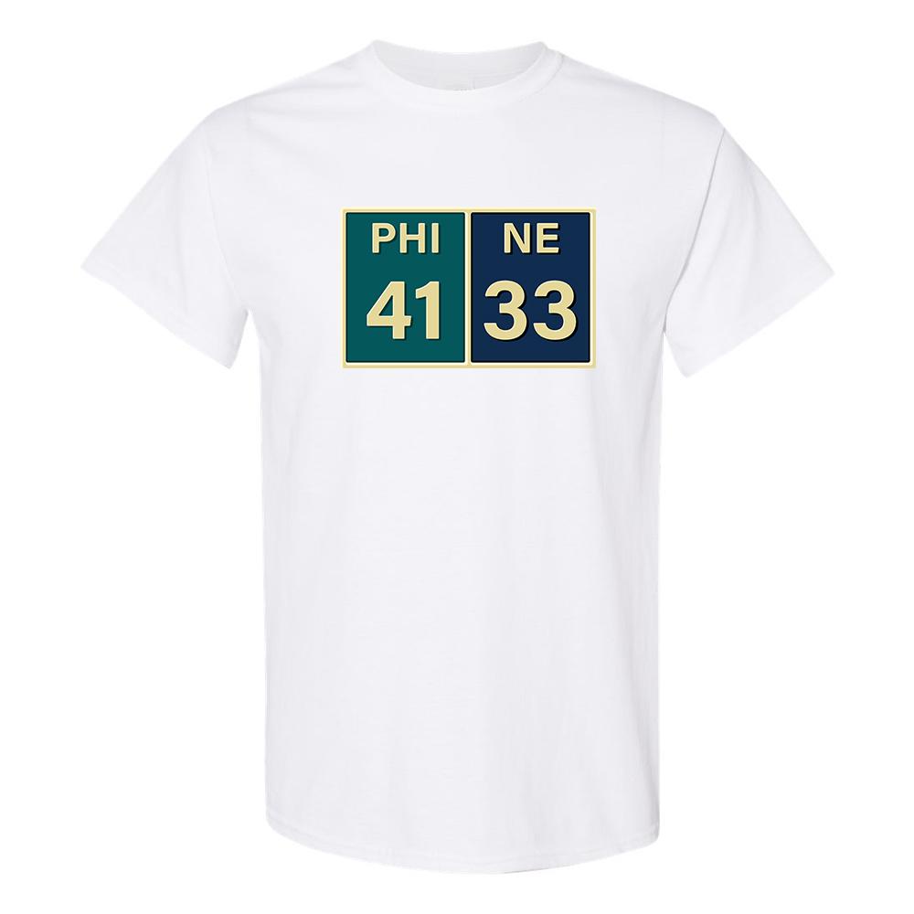 Broad and Market The Big Game Score T-Shirt | The Big Game Scorecard White T-Shirt 3X Large