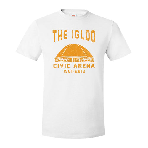 Civic Arena T-Shirt | The Igloo Civic Arena White T-Shirt the front of this shirt has the igloo stadium on it
