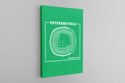 The Vet Seating Chart Canvas | Veterans Stadium Kelly Green Wall Canvas
