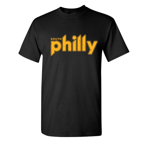 South Philly Vintage T-Shirt | South Philadelphia Retro Black Tee Shirt the front of this shirt has the south philly vintage logo