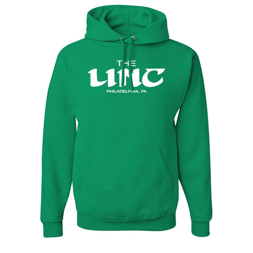 The Linc Birds Lettering Pullover Hoodie | The Linc Birds Lettering Kelly Green Pullover Hoodie the front of this hoodie  has the stadiums name in retro style