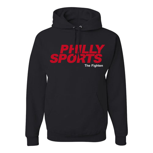 Philly Sports The Fighten Pullover Hoodie | Philly Sports The Fighten Black Pull Over Hoodie the front of this hoodie has the philly sports fighten logo
