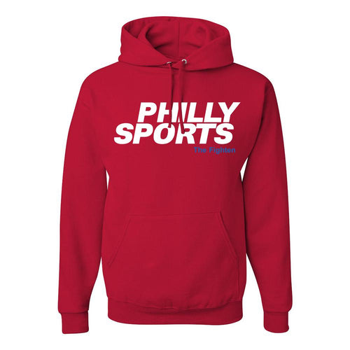 Philly Sports The Fighten Pullover Hoodie | Philly Sports The Fighten Red Pull Over Hoodie the front of this hoodie has the philly sports fighten logo on it