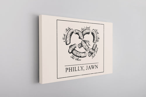 Philly Jawn Canvas | Philly Jawn Pretzel Natural Wall Canvas