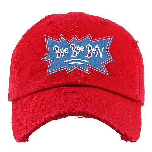 Bye Baby Ben Distressed Dad Hat | Bye Baby Ben Red Distressed Dad Hat