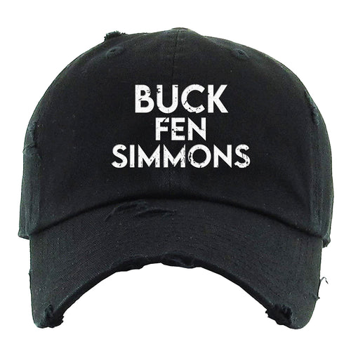 Buck Fen Simmons Distressed Dad Hat | Buck Fen Simmons Black Distressed Dad Hat