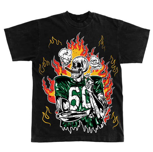 Chuck Smoking Skeleton T Shirt | Chuck Smoking Skeleton Black T Shirt