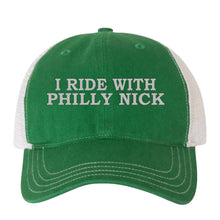 Load image into Gallery viewer, I Ride With Philly Nick Trucker Hat | I Ride With Philly Nick Kelly/White Trucker Hat

