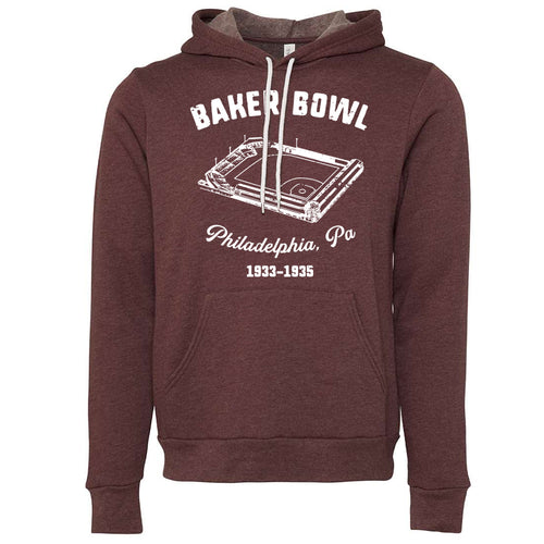 Baker Bowl Pullover Hoodie | Baker Bowl Heather Maroon Pullover Hoodie