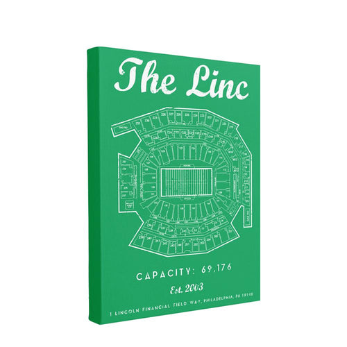 The Linc Seating Chart Canvas | The Linc Seat Map Kelly Green Wall Canvas this canvas has the linc seating chart on it