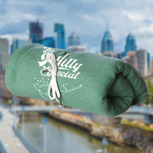 Load image into Gallery viewer, The Philly Special Diagram Philadelphia Football Play Kelly Green Blanket | 62&quot;W x 78&quot;L bundled up
