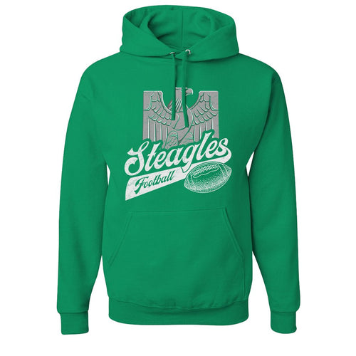 Steagles Retro Pullover Hoodie | Phil-Pitt Steagles Kelly Green Pullover Hoodie the front of this hoodie has the steagles design