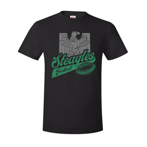 Steagles Retro T-Shirt | Phil-Pitt Steagles Black Tee Shirt the front of this shirt has the steagles logo