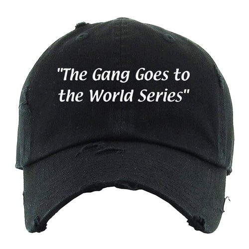 The Gang Goes To The World Series Distressed Dad Hat | The Gang Goes To The World Series Black Distressed Dad Hat