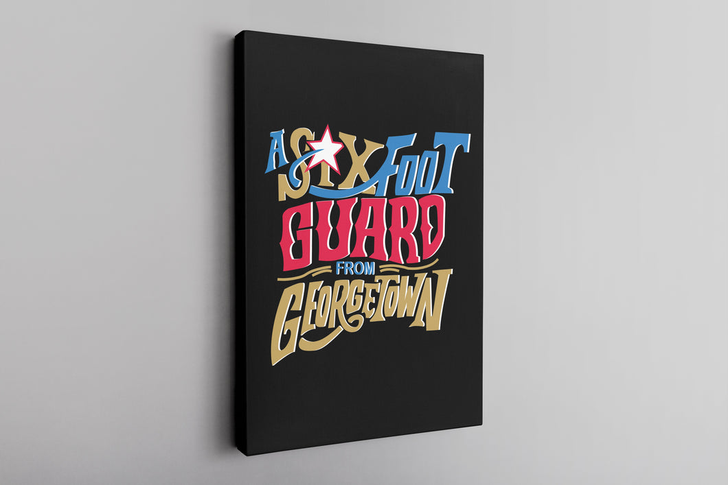 Six Foot Guard From Georgetown Canvas | Allen Iverson Black Wall Canvas