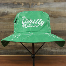 Load image into Gallery viewer, The front of the Philly Special Championship Game All Over Print Wide Brim Bucket Hat | Green Bucket Hat
