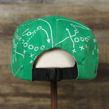 Load image into Gallery viewer, The backside of the Philly Special Championship Game All Over Print Five Panel Strapback Hat | Green Strapback
