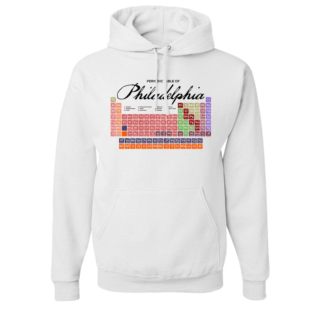 Philly Periodic Table Pullover Hoodie | Philadelphia Periodic Table White  Pullover Hoodie