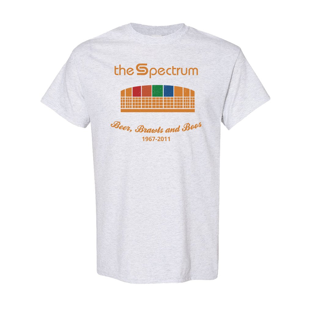 Spectrum Stadium T-Shirt | The Spectrum Stadium Ash T-Shirt the front of this shirt has the spectrum