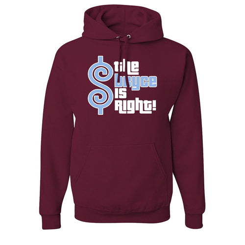 The Bryce is Right Pullover Hoodie | The Bryce is Right Maroon Pull Over Hoodie the front of this hoodie has the bryce is right logo