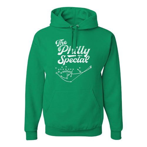 Philly Special Pullover Hoodie | Philly Special Play Diagram Kelly Green Hooded Sweatshirt