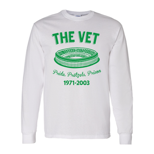 The Vet Pride, Pretzels, Prison Long Sleeve T-Shirt | Veterans Stadium White Longsleeve Tee Shirt