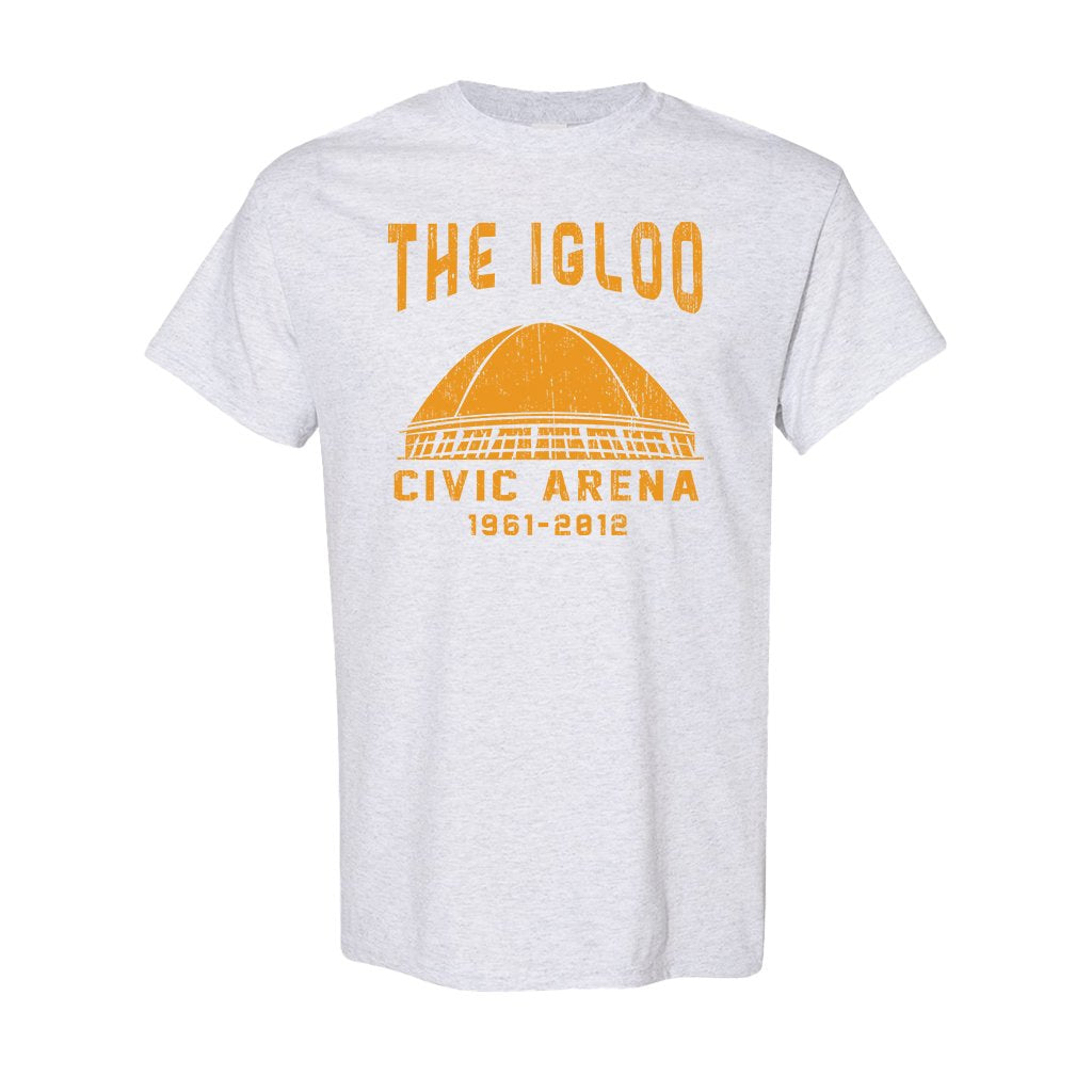Civic Arena T-Shirt | The Igloo Civic Arena Ash T-Shirt the front of this shirt has the igloo stadium in it
