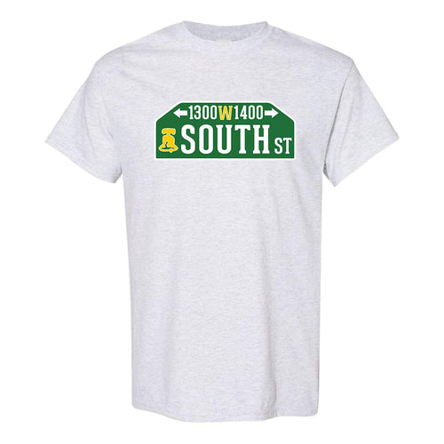 South Street T-Shirt | South Street Ash T-Shirt the front of this shirt has the south street sign