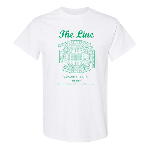 The Linc Seating Chart T-Shirt | The Linc Seat Map White T-Shirt the front of this shirt