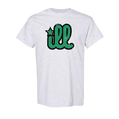 ILL Logo T-Shirt | ILL Logo Ash T-Shirt the front of this shirt has the green and black ill design