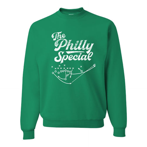 Philly Special Crewneck Sweatshirt | Philly Special Play Diagram Kelly Green Crewneck Sweatshirt