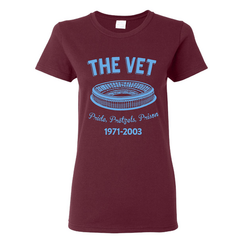 The Vet Pride, Pretzels, Prison Women'sT-Shirt | Veterans Stadium Maroon Women's Tee Shirt