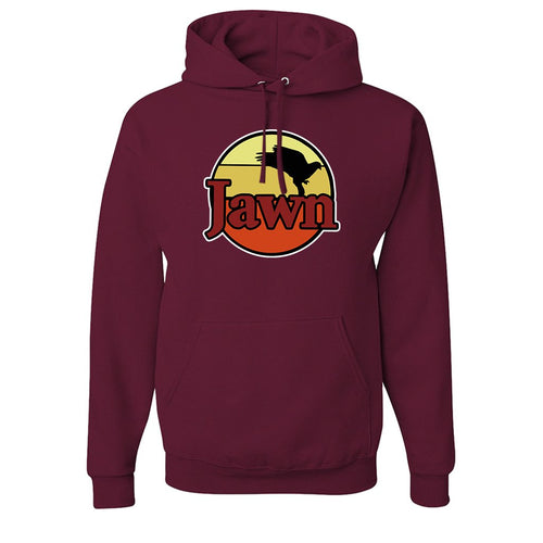 Jawn WaWa Pullover Hoodie | Jawn WaWa Maroon Pull Over Hoodie the front of this hoodie has the jawn wawa logo
